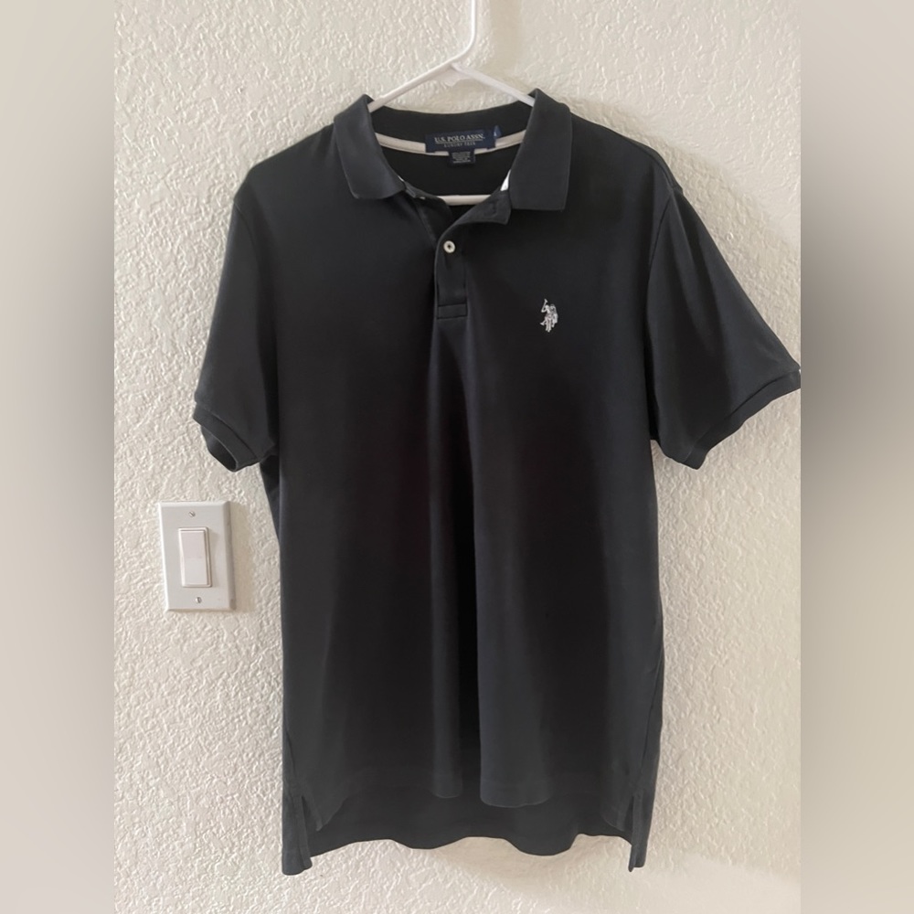 Men’s Polo, U.S.Polo Assn., Black, Collared, Short Sleeve, Size M